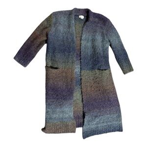 Caslon Open Cardigan Duster Sz Petite M Ombré Multi Color